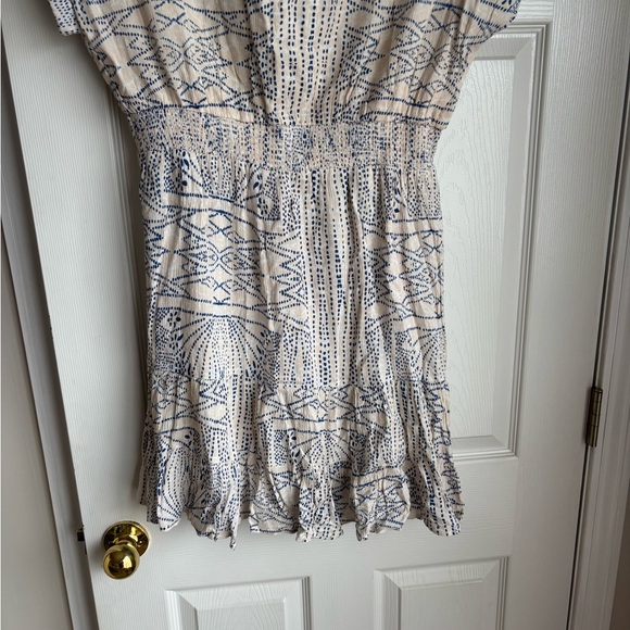 THML White and Blue Geometric Mini Dress - Picture 2 of 4